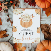 A Little Pumpkin Fall Baby Shower Guest Book Sign