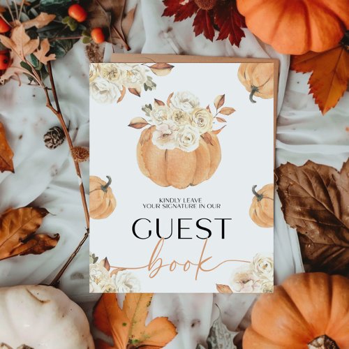 A Little Pumpkin Fall Baby Shower Guest Book Sign