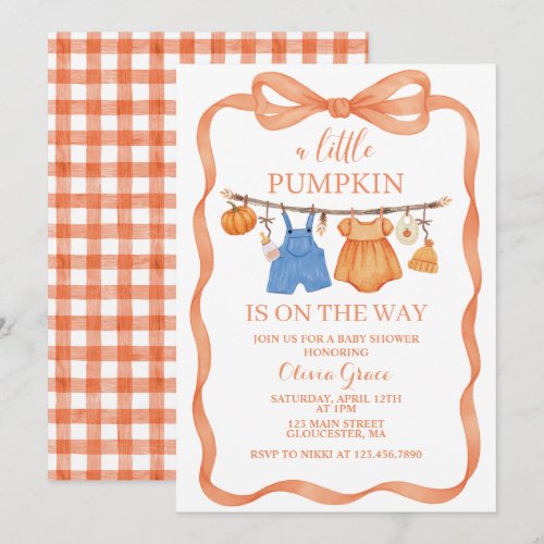A Little Pumpkin Fall Baby Shower Invitation