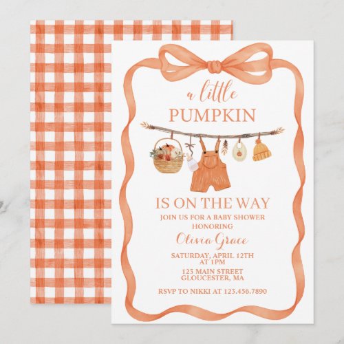 A Little Pumpkin Fall Baby Shower Invitation