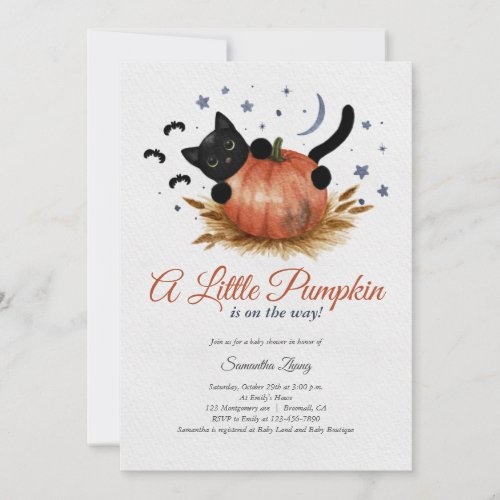 A Little Pumpkin Fall Baby Shower Invitation