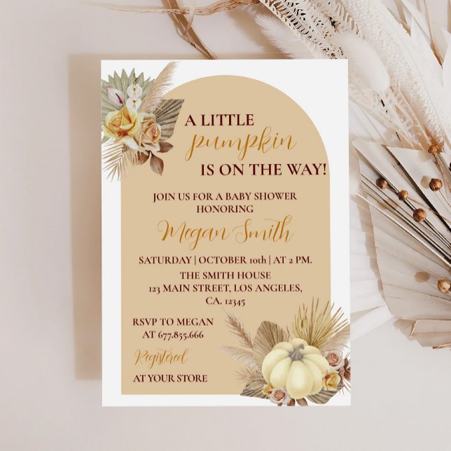 A Little Pumpkin Fall Baby Shower Invitation (Creator Uploaded)