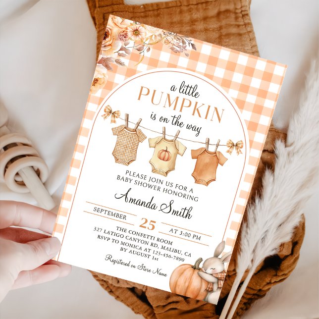 A Little Pumpkin Fall Baby Shower Invitation (Creator Uploaded)