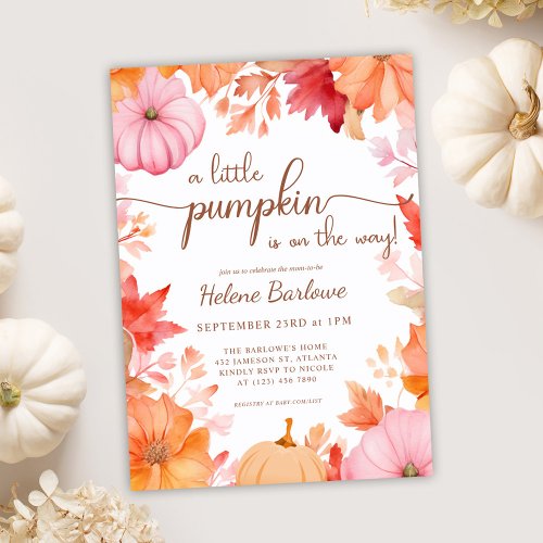 A Little Pumpkin Fall Baby Shower Invitation