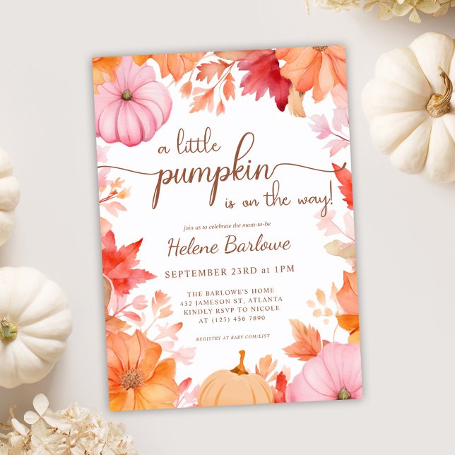 A Little Pumpkin Fall Baby Shower Invitation (A Little Pumpkin Fall Baby Shower Invitation)