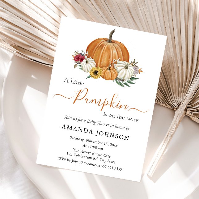 A Little Pumpkin Fall Baby Shower Invitation (Creator Uploaded)