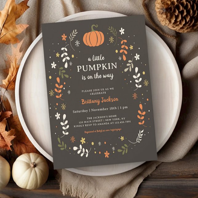 A Little Pumpkin Fall Baby Shower Invitation (Creator Uploaded)