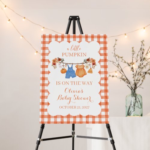 A Little Pumpkin Fall Baby Shower Invitation Foam Board