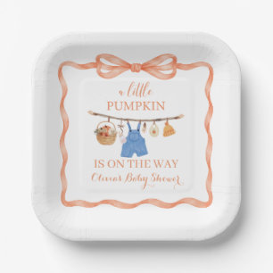 A Little Pumpkin Fall Baby Shower Invitation Paper Plates