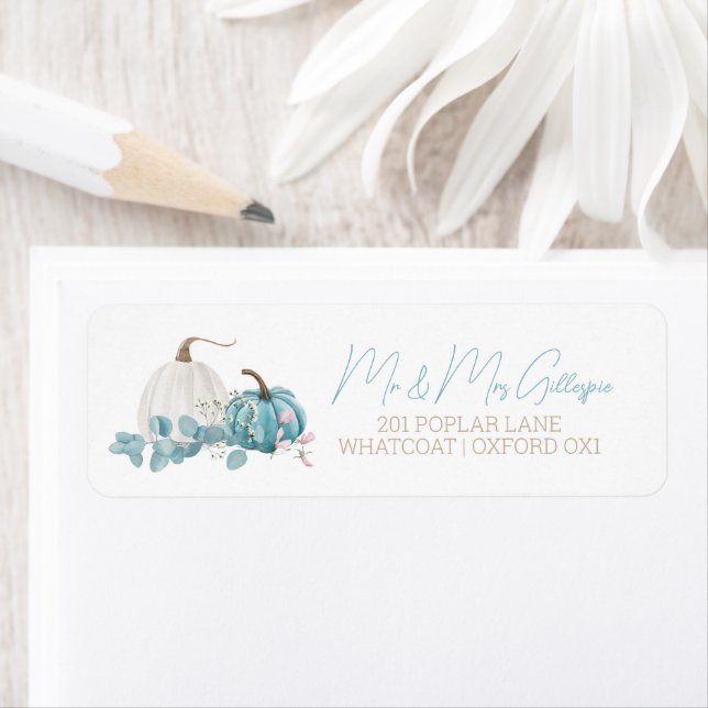 A Little Pumpkin Fall Baby Shower Label (Insitu)