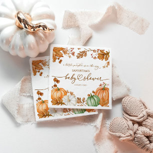 A Little Pumpkin Fall Baby Shower Leaves & Pumpkin Napkins