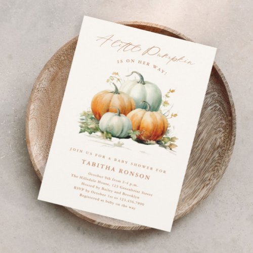 A Little Pumpkin Fall Baby Shower Magnetic Invitation