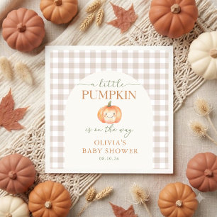 A Little Pumpkin Fall Baby Shower Napkin