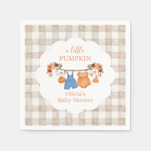 A little pumpkin fall Baby Shower Napkins