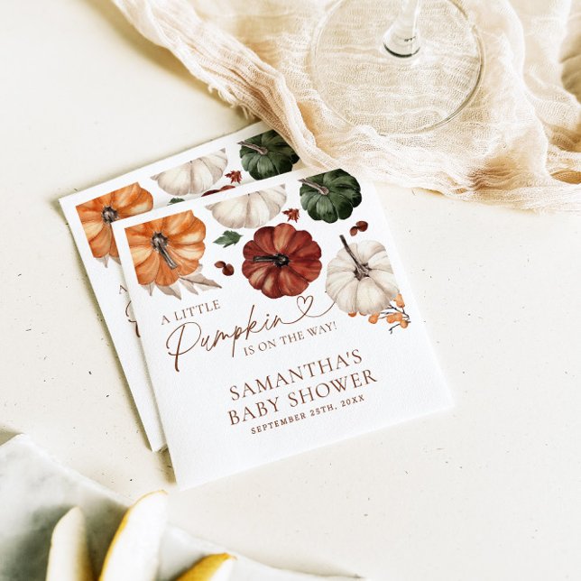 A Little Pumpkin Fall Baby Shower Napkins (Creator Uploaded)