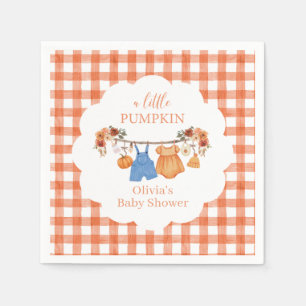 A little pumpkin fall Baby Shower Napkins