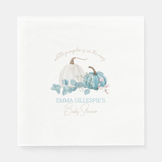 A Little Pumpkin Fall Baby Shower Napkins (Front)