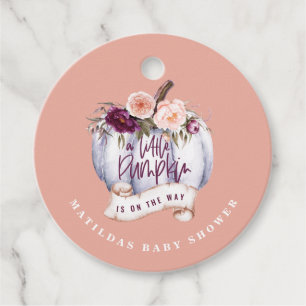 A little pumpkin fall baby shower party favor tags