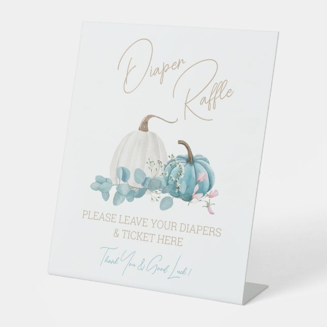 A Little Pumpkin Fall Baby Shower Pedestal Sign (Front)