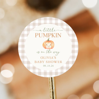 A Little Pumpkin Fall Baby Shower Sticker