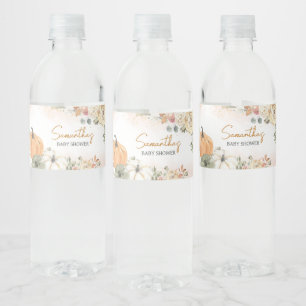 A Little Pumpkin Fall Baby Shower Water Bottle Label