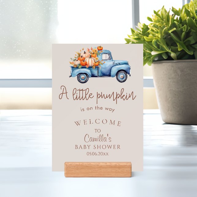 A Little Pumpkin Fall Baby Shower Welcome  Holder (Insitu 1)