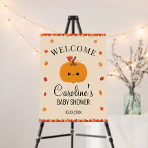 A Little Pumpkin Fall Baby Shower Welcome Sign