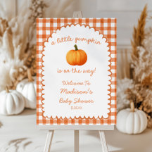 A Little Pumpkin Fall Baby Shower Welcome Sign