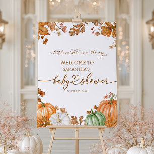 A Little Pumpkin Fall Baby Shower Welcome Sign