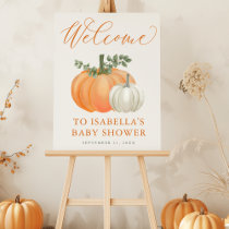 A Little Pumpkin Fall Baby Shower Welcome Sign