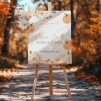A Little Pumpkin Fall Baby Shower Welcome Sign