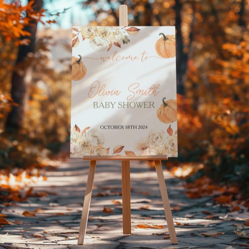 A Little Pumpkin Fall Baby Shower Welcome Sign