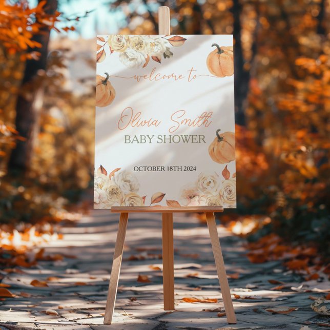 A Little Pumpkin Fall Baby Shower Welcome Sign (Creator Uploaded)