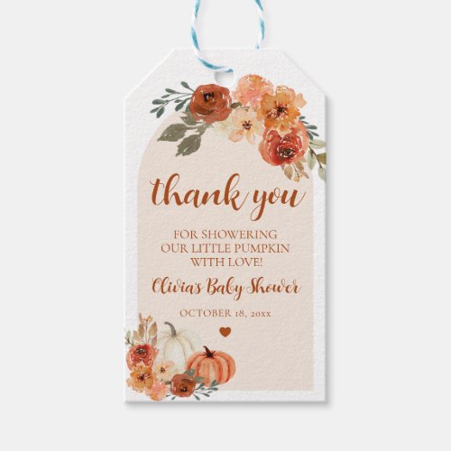 A Little Pumpkin Fall Boho Baby Shower Favor Tags