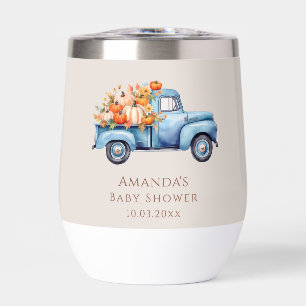 A Little Pumpkin Fall Boy Baby Shower Thermal Wine Tumbler