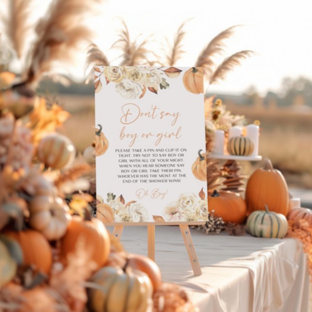 A Little Pumpkin Fall Dont Say Baby Game  Pedestal Sign (Creator Uploaded)