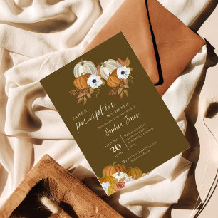 A Little Pumpkin Fall Floral baby shower Invitation