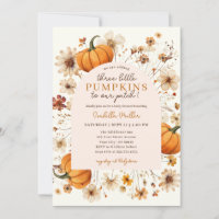 A Little Pumpkin Fall Floral Triplets Baby Shower