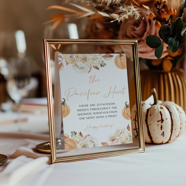 A Little Pumpkin Fall The Pacifier Hunter Game Pedestal Sign (Creator Uploaded)