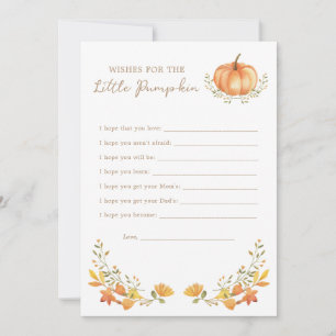 A Little Pumpkin Fall Wishes For Baby Card
