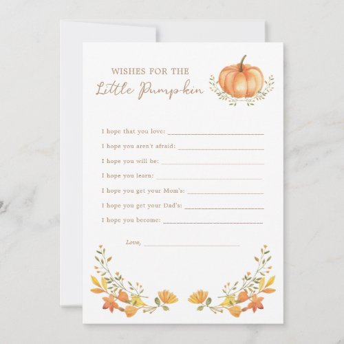A Little Pumpkin Fall  Wishes For Baby Card