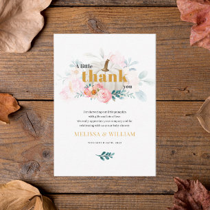 A Little Pumpkin Floral Baby Shower Thank You Note Card