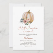A Little Pumpkin Floral Fall Baby Shower Invitation (Front)