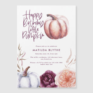 A little pumpkin floral fall purple peach birthday