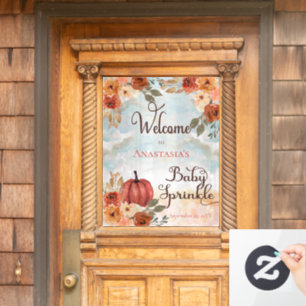 A Little Pumpkin Floral Girl Baby Sprinkle Welcome Window Cling