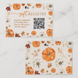 A Little Pumpkin Gift Registry Enclosure Card