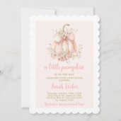 A little pumpkin gingham fall baby shower girl inv invitation