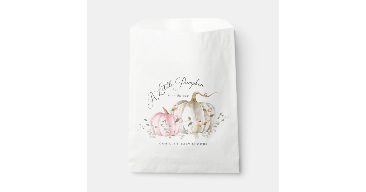 A Little Pumpkin Girl Baby Shower Favor Bag Zazzle