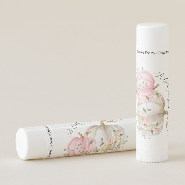 A Little Pumpkin Girl Baby Shower Favor Lip Balm (Front)