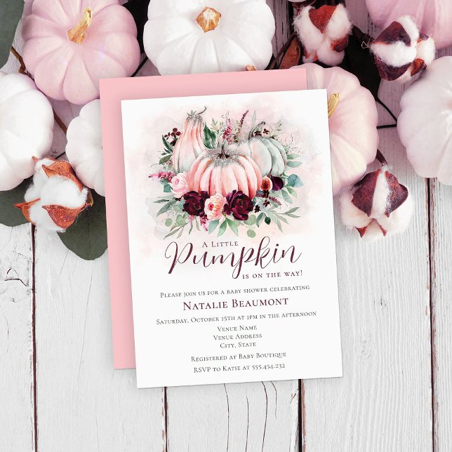 A Little Pumpkin Girl Baby Shower Invitation (Creator Uploaded)